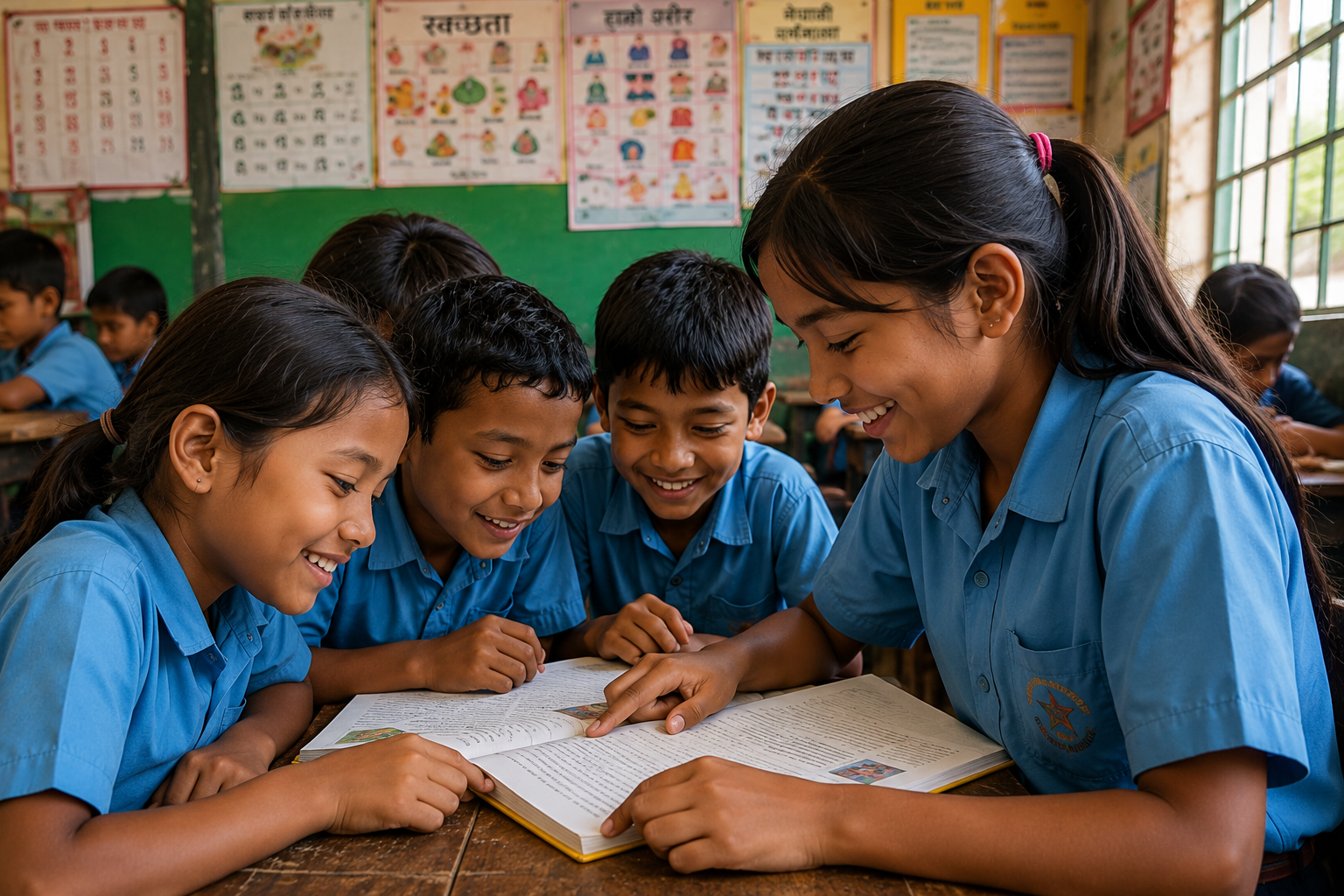 Children reading together